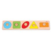 Classic World Wooden Knob Puzzle Shapes, 5 pcs.