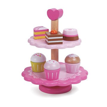 Classic World Wooden Cupcakes with Etagere, 10pcs.