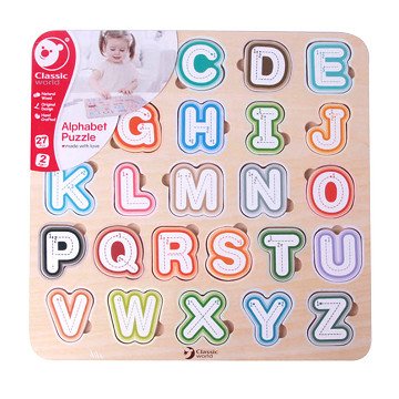 Classic World Wooden Puzzle Alphabet, 27pcs.