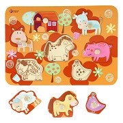 Classic World Wooden Stud Puzzle Farm