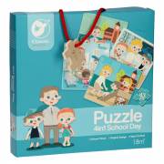 Classic World Wooden Puzzle At School, 4in1
