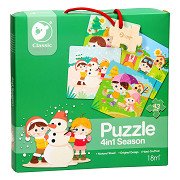 Classic World Wooden Puzzle Seasons, 4in1