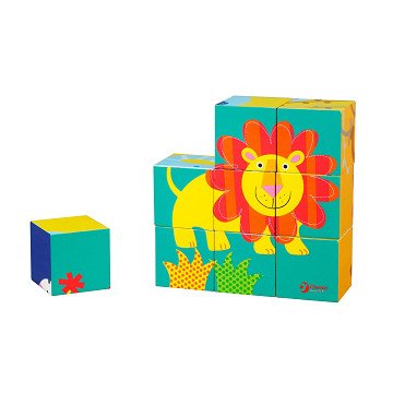 Classic World Wooden Block Puzzle Wild Animals, 9 pcs.