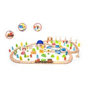 Classic World Wooden Train Set, 110pcs.