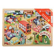 Classic World Wooden Jigsaw Puzzle Animals in the City, 49pcs.