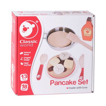 Classic World Wooden Pancake Set, 13-piece.