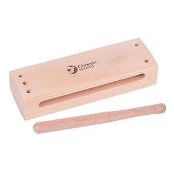 Classic World Wooden Tone Block with Percussion Stick