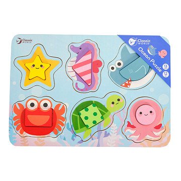 Classic World Holzpuzzle Meerestiere, 13-tlg.