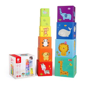 Classic World Stacking Blocks Numbers and Animals, 10dlg.