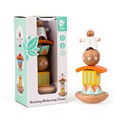 Classic World Wooden Pile and Balance Game Clown, 6 pcs.