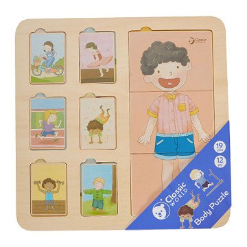 Houten Lagenpuzzel Lichaam, 19dlg.