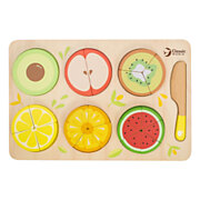 Classic World Wooden Fruit Puzzle Fractions, 22 pieces.