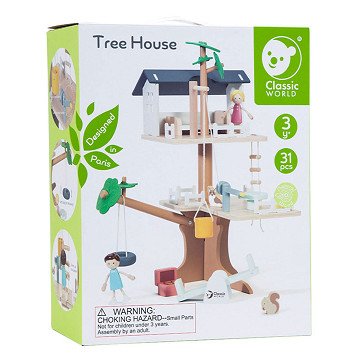 Classic World Wooden Dollhouse Tree House, 31pcs.