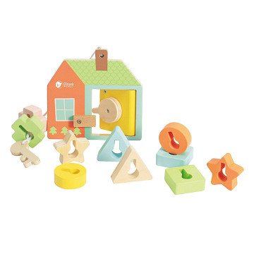 Classic World Wooden Lock Opening Shape Game, 11 pcs.