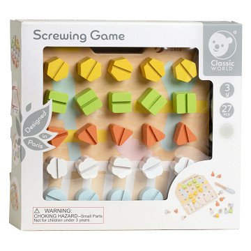 Classic World Koordinationsspiel mit Holzschraubenbrett, 27-tlg.