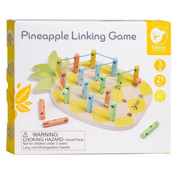 Classic World Ananas-Verbindungsspiel aus Holz, 21-tlg.