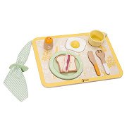 Classic World Vintage-Frühstücksset aus Holz mit Tablett, 13-teilig.