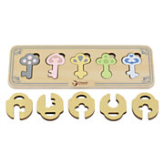 Classic World Wooden Castle Keys and Locks Match Game, 13pcs.