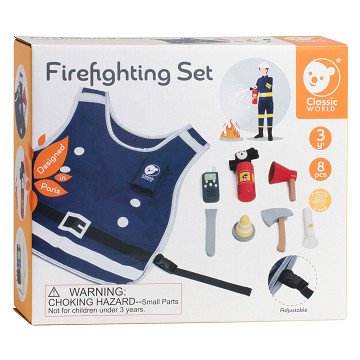 Classic World Wooden Fireman Playset, 8pcs.