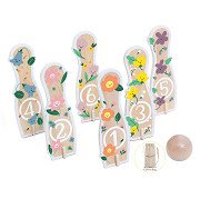 Classic World Wooden Bowling Set Flowers, 14 pcs,