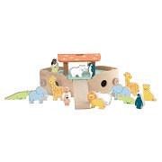 Classic World Wooden Noah's Ark Boat Building Set with Animals, 16dlg.