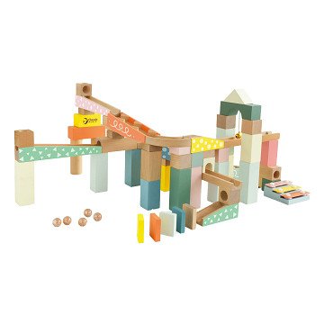 Classic World Wooden Marble Run Construction Set, 62pcs.