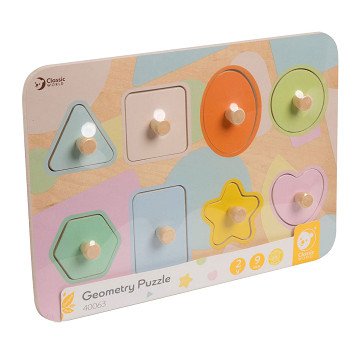 Classic World Wooden Nipple Puzzle Shapes, 8 pcs.