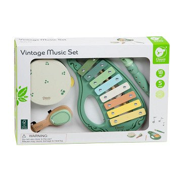 Classic World Vintage-Musikinstrumentenset aus Holz, 5-tlg.