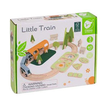 Classic World Holzeisenbahn-Spielset, 40-teilig.