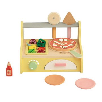 Classic World Pizzaofen-Spielset aus Holz, 7-teilig.