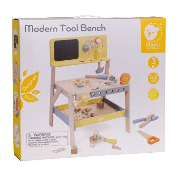 Classic World Wooden Workbench Modern, 42-piece.