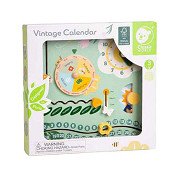 Classic World Wooden Vintage Calendar Learning Clock