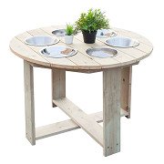 Classic World Sand- und Wassertisch aus Holz, rund, mit 6 Wannen