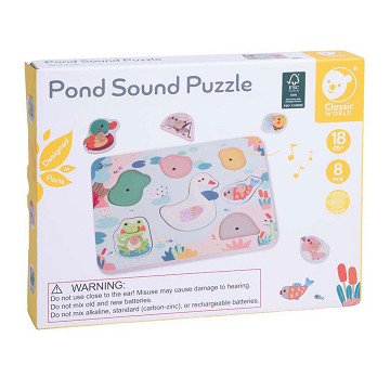 Classic World Wooden Knob Puzzle Pool with Sound