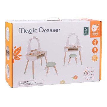 Classic World Wooden Dressing Table with Stool - Including Accessories