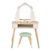 Classic World Wooden Dressing Table with Stool - Including Accessories