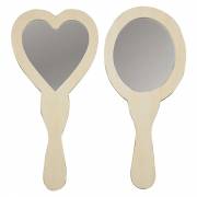 Decorate your Wooden Hand Mirror, 2pcs. 25cm