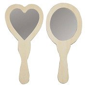 Decorate your Wooden Hand Mirror, 2pcs. 25cm