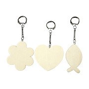 Decorate your Wooden Keychain, 3 pcs.