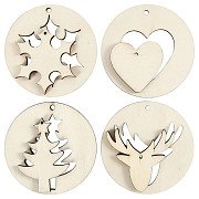 Wooden Christmas hangers 2in1, 8pcs.