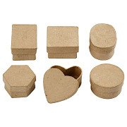 Pappmaché-Aufbewahrungsboxen klein, 6-tlg.