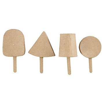 Pappmaché-Eis am Stiel, 4 Stk.