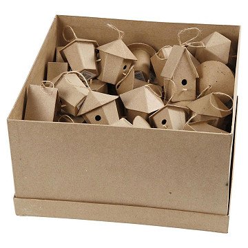 Paper-mâché Birdhouses, 60 pcs.