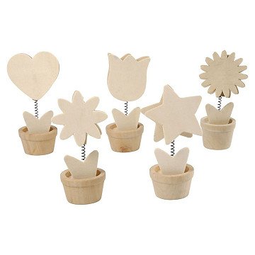 Decorate your Wooden Memo Clip Flower, 10pcs.