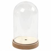 Bell jar on wooden base, 18cm