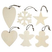 Decorate your Wooden Christmas Hangers, 6 pcs.