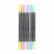 Double-sided Textile Markers - Bright Colors, 6 pcs.