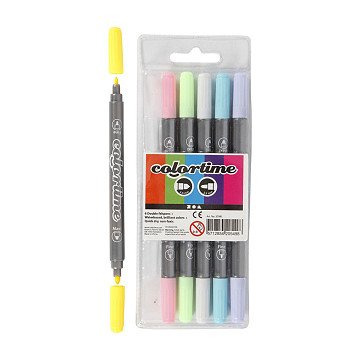 Double-sided Pens - Pastel Colors, 6 pcs.