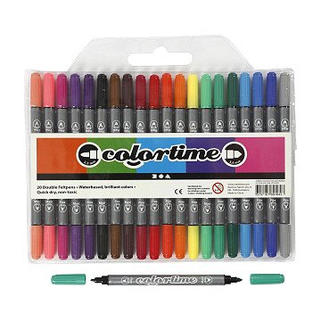 Double-sided Pens - Basic Colors, 20 pcs.