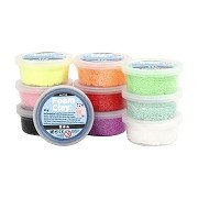 Foam Klei - Glitter Kleuren, 10x35gr.